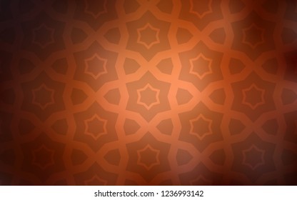 Dark Orange vector cover with small and big stars. Stars on blurred abstract background with gradient. Pattern for websites, landing pages.