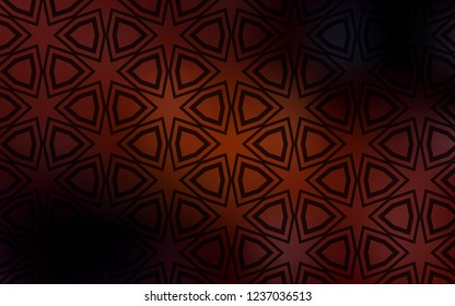 Dark Orange vector cover with small and big stars. Decorative illustration with stars on abstract template. Pattern for websites, landing pages.