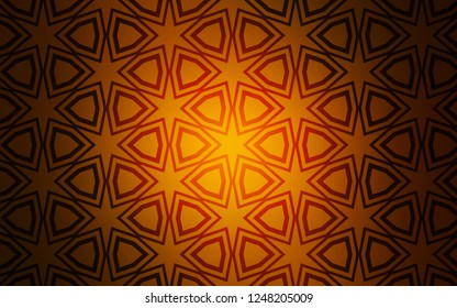 Dark Orange vector cover with small and big stars. Modern geometrical abstract illustration with stars. Template for sell phone backgrounds.