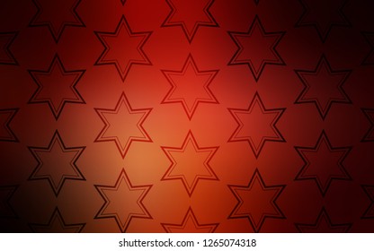 Dark Orange vector cover with small and big stars. Modern geometrical abstract illustration with stars. Pattern for websites, landing pages.