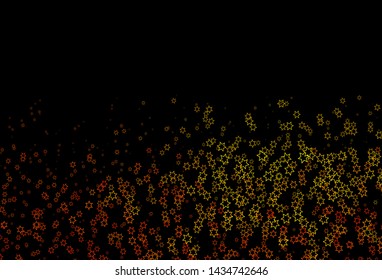 Dark Orange vector cover with small and big stars. Stars on blurred abstract background with gradient. Smart design for your business advert.