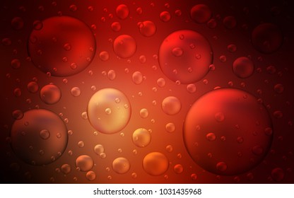 Dark Orange vector cover with spots. Glitter abstract illustration with blurred drops of rain. The pattern can be used for ads, leaflets of liquid.