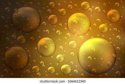Dark Orange vector cover with spots. Blurred decorative design in abstract style with bubbles. Pattern can be used as texture of water, rain drops.