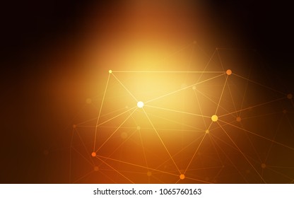 Dark Orange vector cover with spots, lines. Illustration with set of colorful abstract circles and lines. Pattern can be used for ads, leaflets.