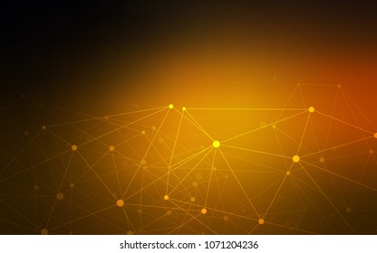 Dark Orange vector cover with spots, lines. Illustration with set of colorful abstract circles and lines. Completely new template for your brand book.