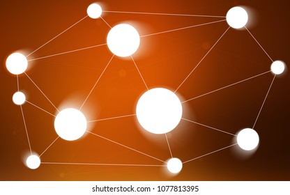 Dark Orange vector cover with spots, lines. Modern abstract colorful illustration with spheres and lines. New design for ad, poster, banner of your website.