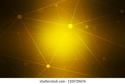 Dark Orange vector cover with spots, lines. Illustration with set of colorful abstract circles and lines. Pattern can be used as texture of wallpapers.