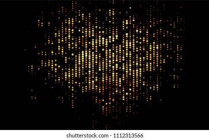 Dark Orange vector  cover with spots. Blurred bubbles on abstract background with colorful gradient. Pattern can be used as texture of water, rain drops.