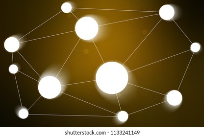 Dark Orange vector cover with spots, lines. Abstract illustration with colorful discs and triangles. Pattern can be used for ads, leaflets.