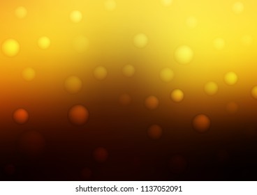 Dark Orange vector cover with spots. Beautiful colored illustration with blurred circles in nature style. The pattern can be used for ads, leaflets of liquid.