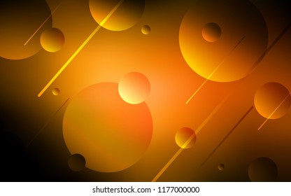 Dark Orange vector cover with spots. Blurred decorative design in abstract style with bubbles. Pattern can be used as texture of wallpapers.
