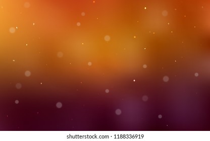 Dark Orange vector cover with spots. Beautiful colored illustration with blurred circles in nature style. New design for ad, poster, banner of your website.