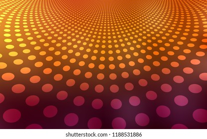 Dark Orange vector cover with spots. Blurred decorative design in abstract style with bubbles. Pattern can be used for ads, leaflets.