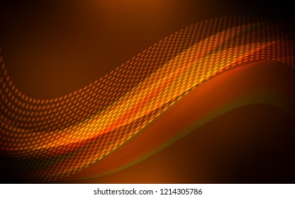 Dark Orange vector cover with spots, lines. Abstract illustration with colorful discs and triangles. Design for poster, banner of websites.