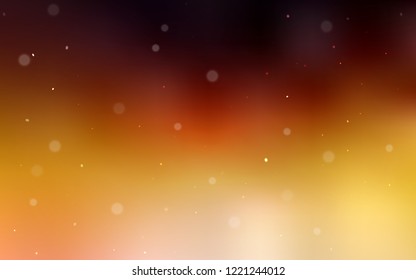 Dark Orange vector cover with spots. Illustration with set of shining colorful abstract circles. Pattern can be used for ads, leaflets.