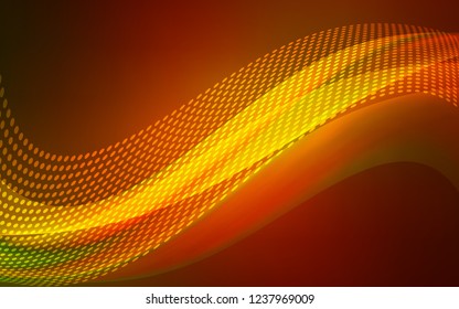 Dark Orange vector cover with spots, lines. Decorative design in abstract style with triangle structure. Design for poster, banner of websites.