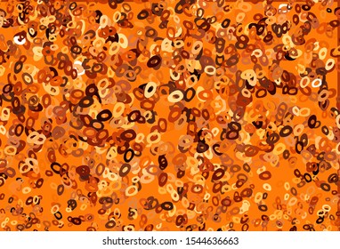 Dark Orange vector cover with spots. Blurred bubbles on abstract background with colorful gradient. Pattern for ads, leaflets.