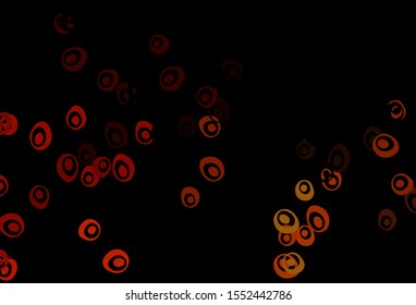 Dark Orange vector cover with spots. Blurred bubbles on abstract background with colorful gradient. Completely new template for your brand book.