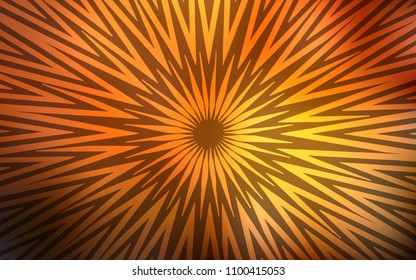 Dark Orange vector cover with stright stripes. Decorative shining illustration with lines on abstract template. Template for your beautiful backgrounds.