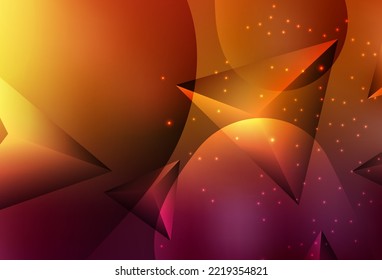 Dark Orange vector Decorative design in abstract style with triangle structure. Modern abstract illustration with colorful water drops. Wallpaper for a cell phone.