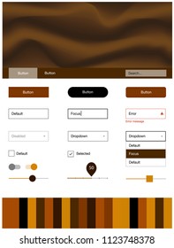 Dark Orange vector design ui kit with curved circles. Shining curly illustration in marble style with gradient. Beautiful layout for websites, landing pages.