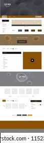 Dark Orange vector design ui kit with curved circles. Shining curly illustration in marble style with gradient. This sample is for your landing page.