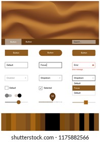 Dark Orange vector design ui kit with curved circles. Creative illustration in halftone marble style with gradient. This template you can use for websites.