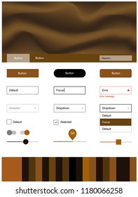 Dark Orange vector design ui kit with curved circles. Modern gradient abstract illustration with bandy lines. Modern template for your landing page.