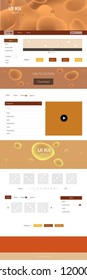 Dark Orange vector design ui kit with curved circles. Shining curly illustration in marble style with gradient. Beautiful layout for websites, landing pages.