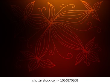 Dark Orange vector doodle blurred template. A completely new color illustration in doodle style. Hand painted design for web, leaflet, textile.