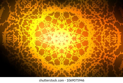 Dark Orange vector doodle blurred template. Shining colored illustration with childish doodles in Arabic style. Brand-new design for your business.