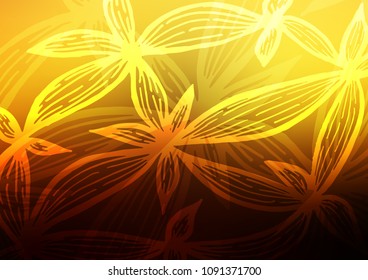 Dark Orange vector doodle blurred background. Brand-new colored illustration in blurry style with doodles. The pattern can be used for coloring books and pages for kids.
