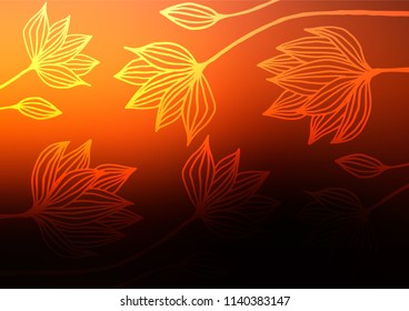Dark Orange vector doodle blurred template. Glitter abstract illustration with doodles and Zen tangles. The pattern can be used for coloring books and pages for kids.