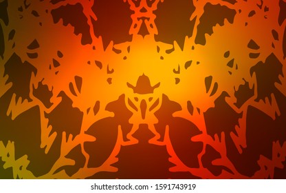 Dark Orange vector doodle blurred pattern. Modern geometrical abstract illustration with doodles drawn by child. The best blurred design for your business.