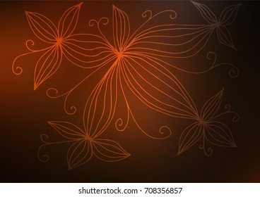 Dark Orange vector doodle blurred texture. Modern geometrical abstract illustration with doodles. The elegant pattern can be used as a part of a brand book.