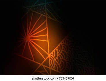 Dark Orange vector doodle blurred background. Glitter abstract illustration with doodles and Zen tangles. A new texture for your design.