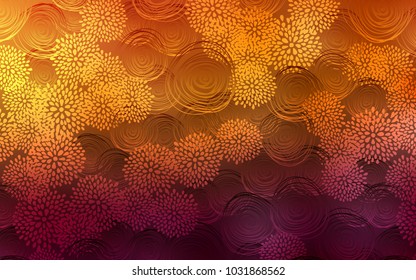 Dark Orange vector doodle bright background. Decorative shining illustration with doodles on abstract template. The pattern can be used for coloring books and pages for kids.