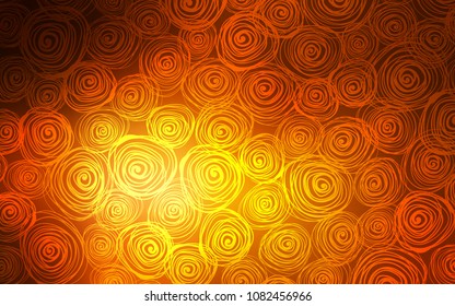 Dark Orange vector doodle bright layout. Modern geometrical abstract illustration with roses. The textured pattern can be used for website.