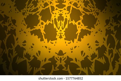 Dark Orange vector doodle bright template. A vague abstract illustration with doodles drawn by child in Indian style. The textured pattern can be used for website.