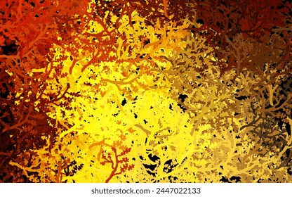 Dark Orange vector doodle pattern with trees, branches. Creative illustration in abstract style with trees. Doodle design for your web site.