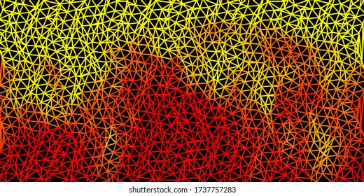 Dunkelorangefarbenes Vektorgeometrisches polygonales Design. Intelligente Darstellung im facettierten Stil mit abstrakten Dreiecken. Modernes Design für Ihre Apps.