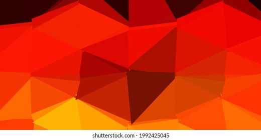 Dark orange vector geometric polygonal wallpaper. Gradient illustration in polygonal style with triangles. Multipurpose app design.