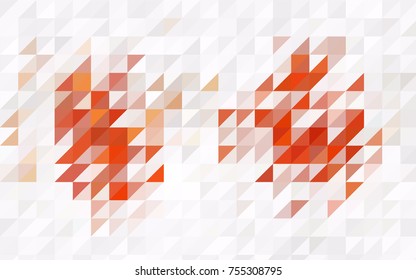 Dark Orange vector geometric simple minimalistic background, which consist of triangles on white background. Triangular pattern with gradient for your business design. 