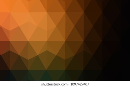 Dark Orange vector gradient triangles template. Shining colorful illustration with triangles. Best triangular design for your business.