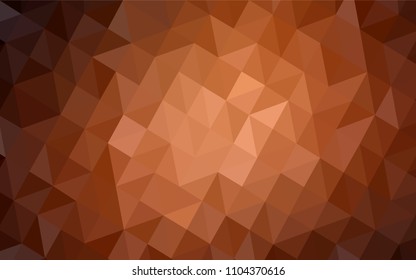 Dark Orange vector gradient triangles texture. Elegant bright polygonal illustration with gradient. Brand new design for your business.