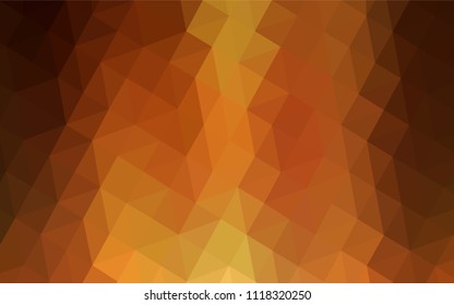 Dark Orange vector gradient triangles pattern. Polygonal abstract illustration with gradient. Polygonal design for your web site.
