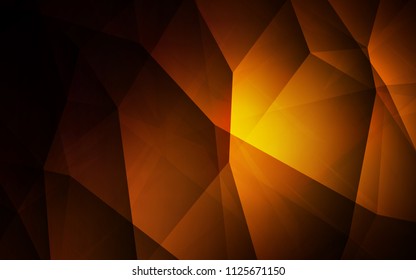 Dark Orange vector gradient triangles template. Colorful abstract illustration with triangles. A completely new design for your leaflet.