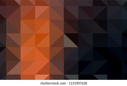 Dark Orange vector gradient triangles template. Triangular geometric sample with gradient.  New template for your brand book.