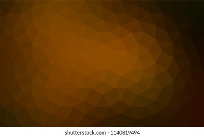 Dark Orange vector gradient triangles template. A sample with polygonal shapes. Brand new design for your business.