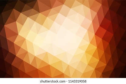 Dark Orange vector gradient triangles pattern. Geometric illustration in Origami style with gradient.  A completely new design for your leaflet.